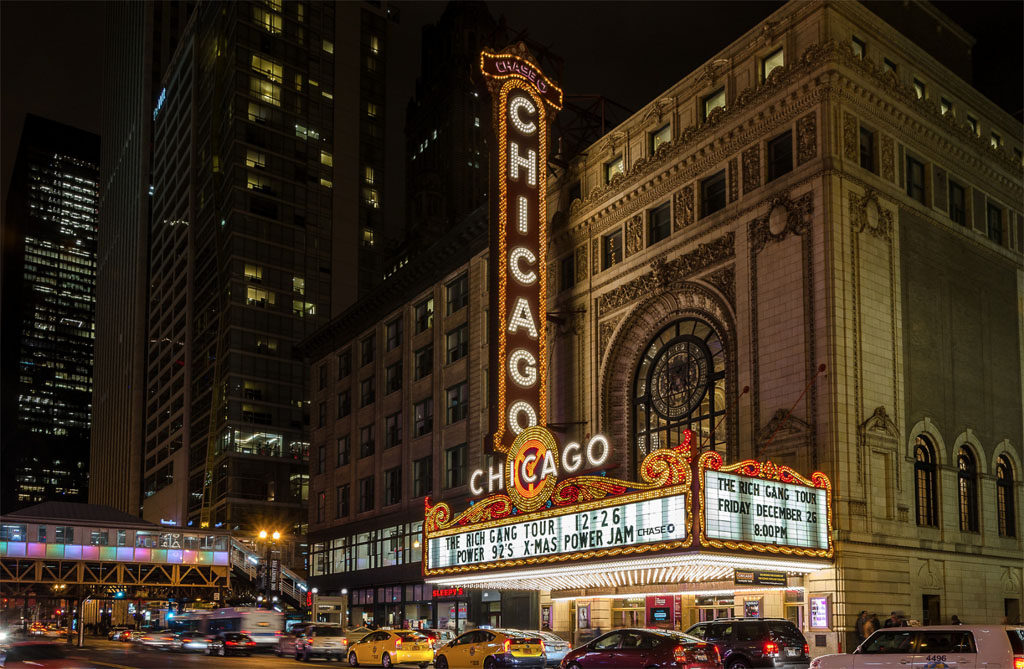 Chicago Theatre de nuit